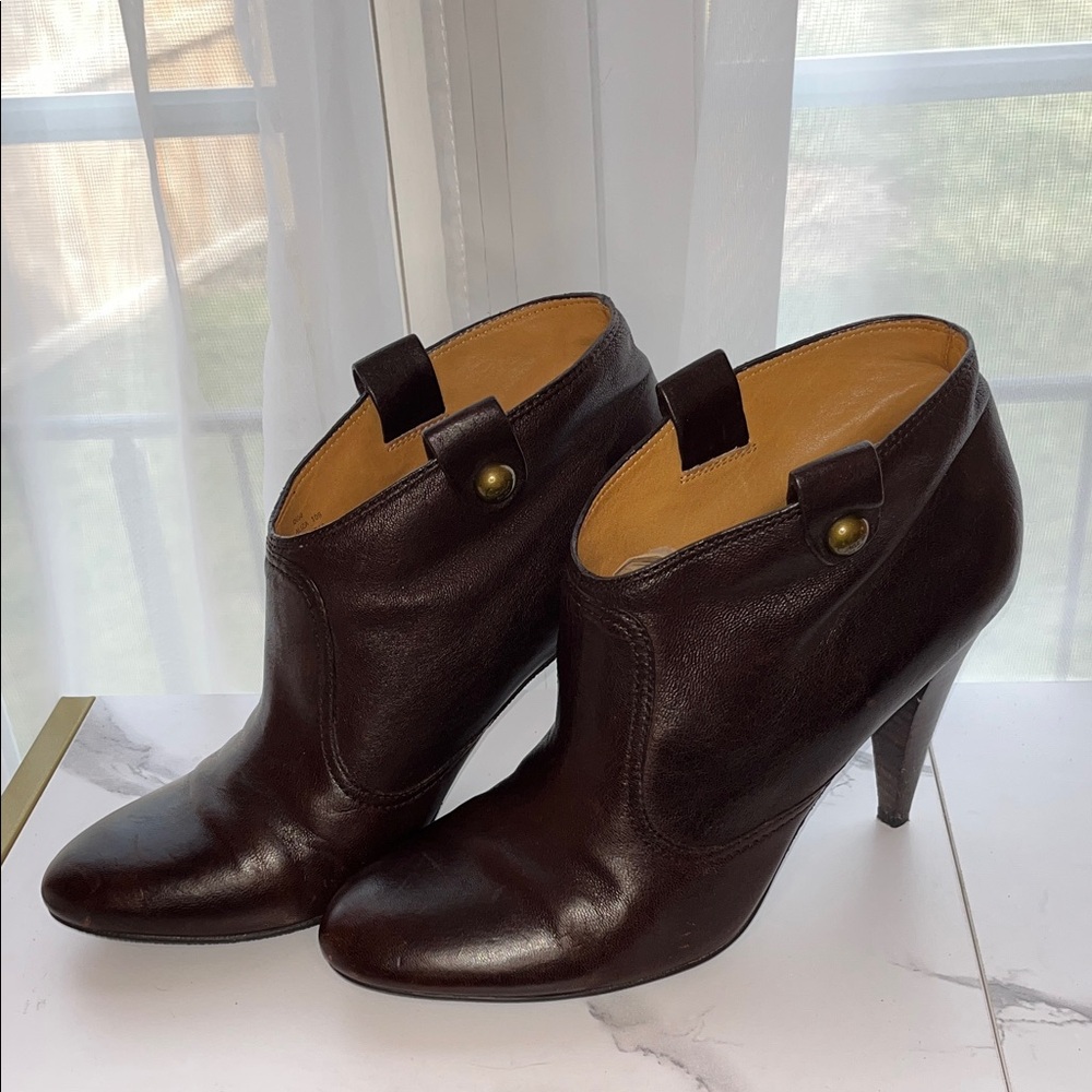 Coach Brown Leather Ankle Booties - Size 10